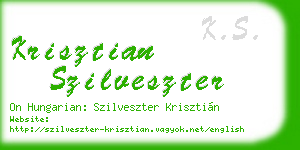 krisztian szilveszter business card